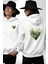Çiçeklerin Dansı Doğa Kalbinde Sevgi Bahçesi Beyaz Kapüşonlu Sweatshirt Kadın Erkek Ön Minimal Sırt Baskılı 1