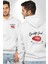 Gossip Girl Dedikodu Kızı Baskılı Beyaz Kapüşonlu Sweatshirt Kadın Erkek Ön Minimal Sırt Baskılı 4
