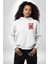 Konfor Alanından Çık Ayı Tasarımı Beyaz Kapüşonlu Sweatshirt Kadın Erkek Ön Minimal Sırt Baskılı 2