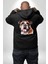 Efsane Bulldog Köpek Dostu Siyah Kapüşonlu Sweatshirt Kadın Erkek Ön Minimal Sırt Baskılı 3