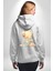 Mavi Çiçek Desenli Kimonolu Sevimli Ayıcık Teddy Beyaz Kapüşonlu Sweatshirt Kadın Erkek Ön Minimal Sırt Baskılı 3