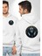 Aani Bilgelik ve Yazının Tanrısı Mısır Beyaz Kapüşonlu Sweatshirt Kadın Erkek Ön Minimal Sırt Baskılı 1