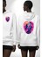 Korku ve Aşk Temalı Jack & Sally Sevgililer Günü Beyaz Kapüşonlu Sweatshirt Kadın Erkek Ön Minimal Sırt Baskılı 4