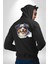 Zeki Australian Shepherd Köpek Tasarımı Siyah Kapüşonlu Sweatshirt Kadın Erkek Ön Minimal Sırt Baskılı 3