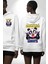 Mutluluğun Anahtarını Buldum Panda Komik Tasarım Beyaz Kapüşonlu Sweatshirt Kadın Erkek Ön Minimal Sırt Baskılı 1
