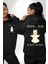Yoga Huzurun ve Gücün Dansı Siyah Kapüşonlu Sweatshirt Kadın Erkek Ön Minimal Sırt Baskılı 1