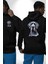 Güçlü Büyük Danua Köpek Dostu Siyah Kapüşonlu Sweatshirt Kadın Erkek Ön Minimal Sırt Baskılı 4