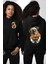 Tutuklu Ama Havalı Köpek Hapishane Stilinde Siyah Kapüşonlu Sweatshirt Kadın Erkek Ön Minimal Sırt Baskılı 2