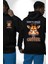 Zürafa Kahve Aşkı Kahveden Önce Konuşmayın Siyah Kapüşonlu Sweatshirt Kadın Erkek Ön Minimal Sırt Baskılı 4