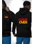 Game Over Baskılı Oyun Tutkunları Için Grafik Siyah Kapüşonlu Sweatshirt Kadın Erkek Ön Minimal Sırt Baskılı 1