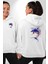 Renkli Sanatsal Yunus Neon Splash Beyaz Kapüşonlu Sweatshirt Kadın Erkek Ön Minimal Sırt Baskılı 4
