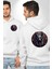 Set Fırtına ve Çöl Tanrısı Mısır Beyaz Kapüşonlu Sweatshirt Kadın Erkek Ön Minimal Sırt Baskılı 1