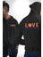 Basketbol Topu Ile Aşk Love Yazılı Siyah Kapüşonlu Sweatshirt Kadın Erkek Ön Minimal Sırt Baskılı 1