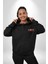 Basketbol Topu Ile Aşk Love Yazılı Siyah Kapüşonlu Sweatshirt Kadın Erkek Ön Minimal Sırt Baskılı 5