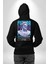 Mitolojik Gelecek Futura Teknoloji Siyah Kapüşonlu Sweatshirt Kadın Erkek Ön Minimal Sırt Baskılı 3