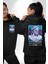 Mitolojik Gelecek Futura Teknoloji Siyah Kapüşonlu Sweatshirt Kadın Erkek Ön Minimal Sırt Baskılı 4