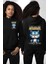 Kendi Tavrını Getiren Kedi Komik Kedi Siyah Kapüşonlu Sweatshirt Kadın Erkek Ön Minimal Sırt Baskılı 1