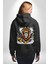 Aslan Gangster Hip-Hop Dolar Aslan Siyah Kapüşonlu Sweatshirt Kadın Erkek Ön Minimal Sırt Baskılı 3