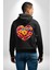 Renkli Aşk Çiçekleri Gerbera Papatya Siyah Kapüşonlu Sweatshirt Kadın Erkek Ön Minimal Sırt Baskılı 3