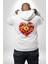 Renkli Aşk Çiçekleri Gerbera Papatya Beyaz Kapüşonlu Sweatshirt Kadın Erkek Ön Minimal Sırt Baskılı 3
