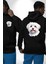 Sevimli Maltese Köpek Tasarımı Siyah Kapüşonlu Sweatshirt Kadın Erkek Ön Minimal Sırt Baskılı 1