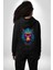 Renkli Mandrill Maymun Siyah Kapüşonlu Sweatshirt Kadın Erkek Ön Minimal Sırt Baskılı 3