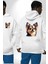 Sevimli Chihuahua Küçük Irk Köpek Beyaz Kapüşonlu Sweatshirt Kadın Erkek Ön Minimal Sırt Baskılı 1