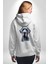 Güçlü Büyük Danua Köpek Dostu Beyaz Kapüşonlu Sweatshirt Kadın Erkek Ön Minimal Sırt Baskılı 3