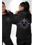 Mısır Mitolojisi Nut Mistik Gökyüzü Tanrıçası Siyah Kapüşonlu Sweatshirt Kadın Erkek Ön Minimal Sırt Baskılı 1