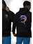 Renkli Sanatsal Yunus Neon Splash Siyah Kapüşonlu Sweatshirt Kadın Erkek Ön Minimal Sırt Baskılı 1