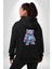 Digital Dreamer Teddy Bear Futuristic Siyah Kapüşonlu Sweatshirt Kadın Erkek Ön Minimal Sırt Baskılı 3