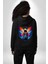 Kelebek Kanatlı Modern Genç Tasarımı Siyah Kapüşonlu Sweatshirt Kadın Erkek Ön Minimal Sırt Baskılı 3