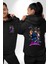 Jojo's Bizarre Adventure Jotaro Anime Karakteri Siyah Kapüşonlu Sweatshirt Kadın Erkek Ön Minimal Sırt Baskılı 1