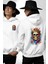 Taçlı Kafatası Kraliyet ve Kaos Altın Kafatası Beyaz Kapüşonlu Sweatshirt Kadın Erkek Ön Minimal Sırt Baskılı 4