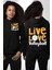 Live Love Voleybol Hayatım Siyah Kapüşonlu Sweatshirt Kadın Erkek Ön Minimal Sırt Baskılı 1