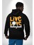 Live Love Voleybol Hayatım Siyah Kapüşonlu Sweatshirt Kadın Erkek Ön Minimal Sırt Baskılı 3