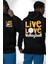 Live Love Voleybol Hayatım Siyah Kapüşonlu Sweatshirt Kadın Erkek Ön Minimal Sırt Baskılı 4