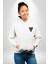 Zirveye Doğru Beyaz Kapüşonlu Sweatshirt Kadın Erkek Ön Minimal Sırt Baskılı 2