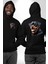 Cesur Rottweiler Sadık Güçlü Köpek Aşkı Siyah Kapüşonlu Sweatshirt Kadın Erkek Ön Minimal Sırt Baskılı 1