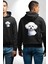 Bichon Frise Siyah Tatlı Küçük Irk Köpek Siyah Kapüşonlu Sweatshirt Kadın Erkek Ön Minimal Sırt Baskılı 1