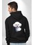 Bichon Frise Siyah Tatlı Küçük Irk Köpek Siyah Kapüşonlu Sweatshirt Kadın Erkek Ön Minimal Sırt Baskılı 3