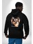 Sevimli Chihuahua Küçük Irk Köpek Siyah Kapüşonlu Sweatshirt Kadın Erkek Ön Minimal Sırt Baskılı 3