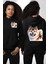 Akita Inu Sadık Köpek Siyah Kapüşonlu Sweatshirt Kadın Erkek Ön Minimal Sırt Baskılı 1