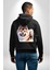 Akita Inu Sadık Köpek Siyah Kapüşonlu Sweatshirt Kadın Erkek Ön Minimal Sırt Baskılı 3
