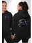 Yay Burçu Özel Tasarım Siyah Kapüşonlu Sweatshirt Kadın Erkek Ön Minimal Sırt Baskılı 1