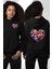 Menekşe Mavi Menekşe Aşkı Siyah Kapüşonlu Sweatshirt Kadın Erkek Ön Minimal Sırt Baskılı 1