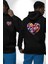 Menekşe Mavi Menekşe Aşkı Siyah Kapüşonlu Sweatshirt Kadın Erkek Ön Minimal Sırt Baskılı 4