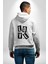 Love Cengelli Iğne Aşk Beyaz Kapüşonlu Sweatshirt Kadın Erkek Ön Minimal Sırt Baskılı 3