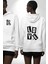 Love Cengelli Iğne Aşk Beyaz Kapüşonlu Sweatshirt Kadın Erkek Ön Minimal Sırt Baskılı 4