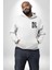 Love Cengelli Iğne Aşk Beyaz Kapüşonlu Sweatshirt Kadın Erkek Ön Minimal Sırt Baskılı 5